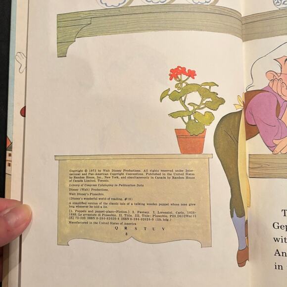 VTG 1973 Walt Disney's Pinocchio and His Puppet Show Adventure, HC, VG - Picture 3 of 5